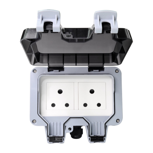 Smart Wi-Fi IP66 Double Gang Waterproof Socket Outdoor Plug Socket for Garden Automation