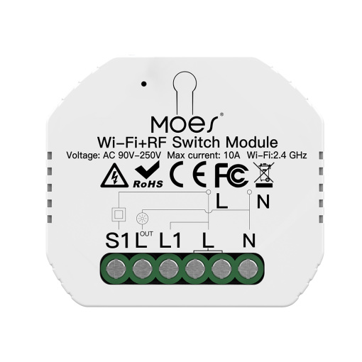 Mini DIY Wi-Fi RF433 Smart Light Switch Module Smart Life/Tuya App Remote Control, Work With Alexa Google Home,For Reset