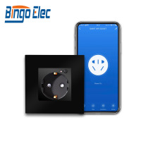Bingoelec Smart Socket In-Wall Outlet Voice Control Google IFTTT Alexa With On/ Off Button 16A Germany Socket