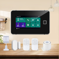 Wi-Fi GSM Alarm System 433MHz Home Burglar Alarm with TFT Touch Keyboard Fingerprint Arming Temperature Humidity Display