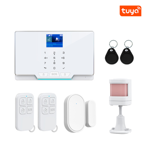 Wireless WIFI GSM Home Security Alarm System For Tuya Smart Life APP With Motion Sensor Compatible With Alexa & Google