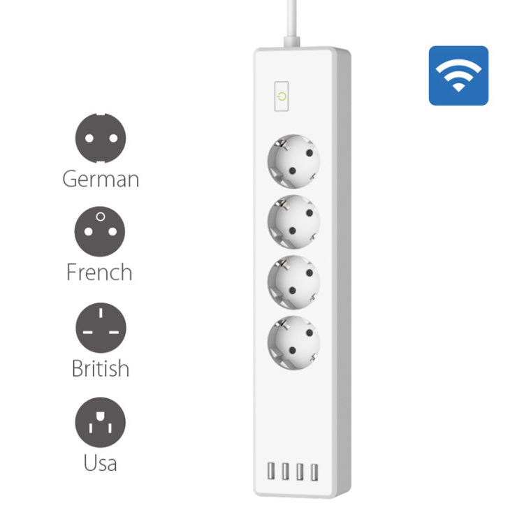 10A German French British Us  Type Power Energy Monitor Outlet Wi-Fi USB Socket