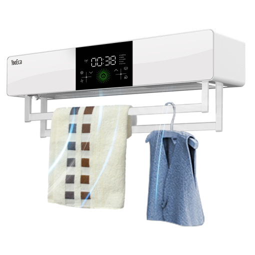 Bathroom Appliances 110V-220V Hot Air Drying Smart Remote Control UV Disinfection Electric Towel Rack