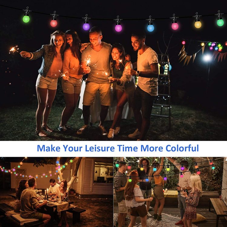 Smart Outdoor String Light RGBIC G50 Patio Festoon Lights Waterproof Holiday Festive Light for Party Wedding