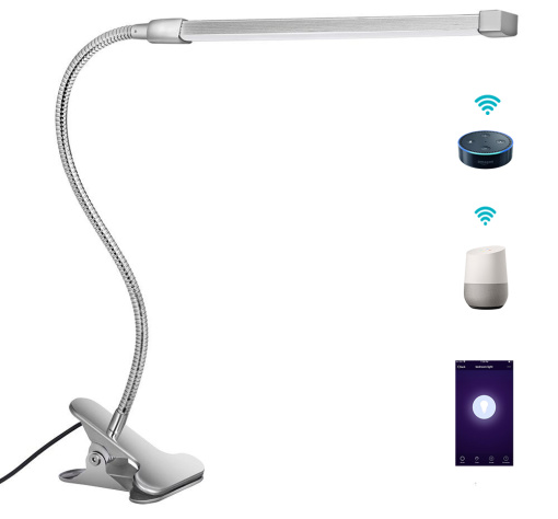 Smart Desk Lamp Silver LED Reading Lights Beside Lamp Wi-Fi Table Lamp LED Bedside Lights