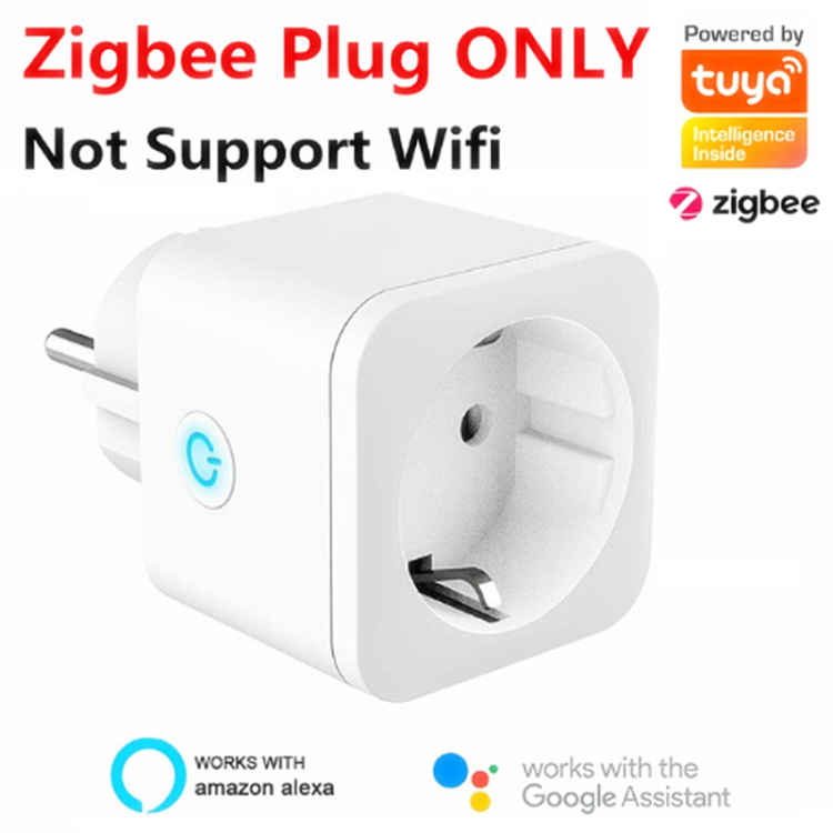 ZigBee Smart F Type Plug Socket EU Plug 16A Power Monitor Works With Alexa  Google Home Mini Smart Home Automatiton, Energy Monitor Plug