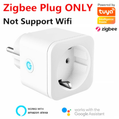 ZigBee Smart F Type Plug Socket EU Plug 16A Power Monitor Works With Alexa Google Home Mini Smart Home Automatiton