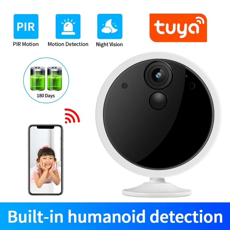 2021 Tuya 1080P Smartlife App Wireless Battery WiFi Security Home Camera 2MP HD PIR Surveillance CCTV Camera Smart Notif