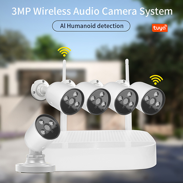 Tuya Smart Life 4CH Surveillance Kit 1080P WIFI CCTV System Monitor NVR CCTV Camera Security Waterproof With Google Home