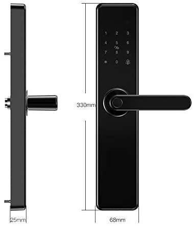 WiFi  5-in-1 unlock  anti-peeping smart Lock ,Fingerprint Door Lock with Reversible Handle