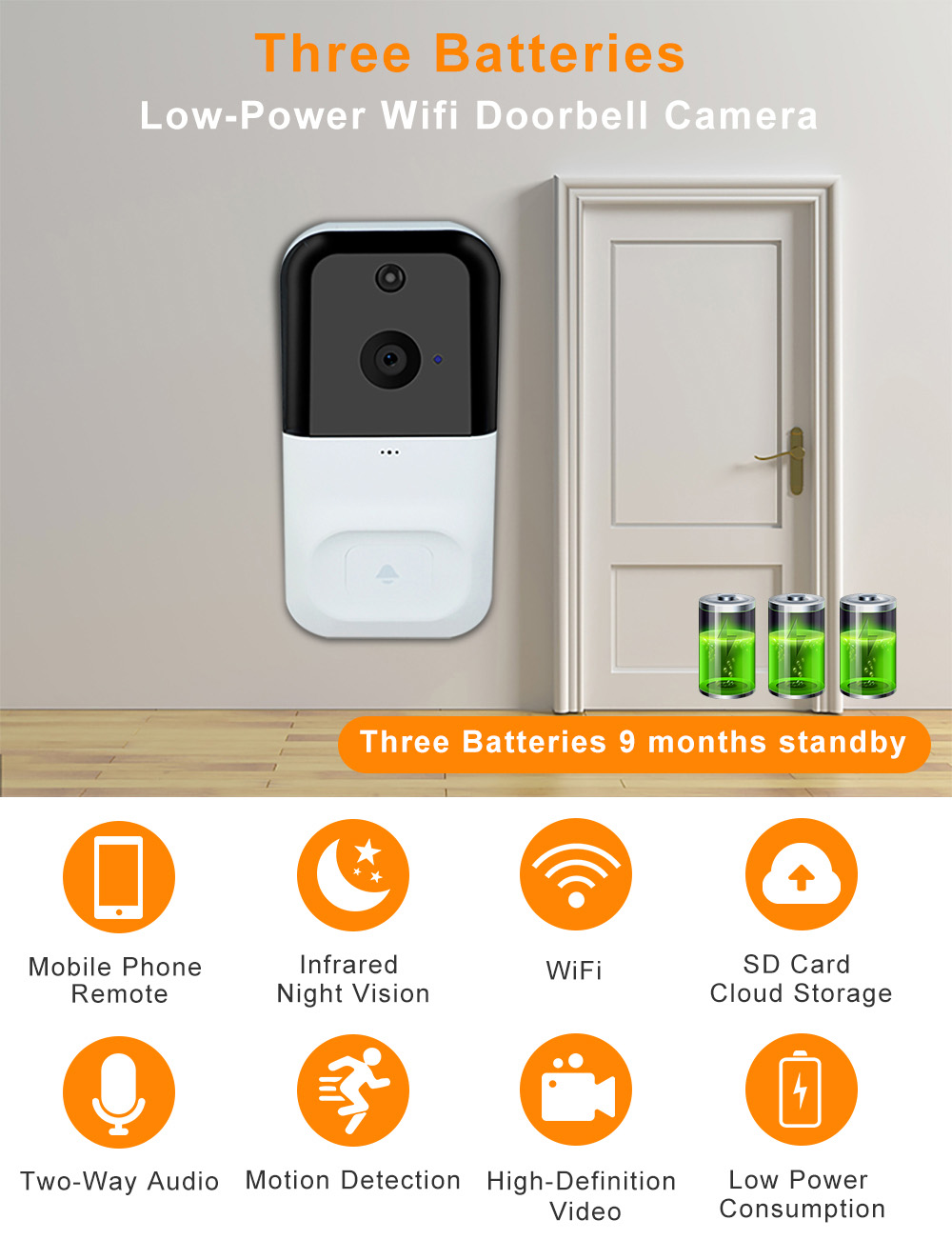 Doorbell low power smart 2024 hd