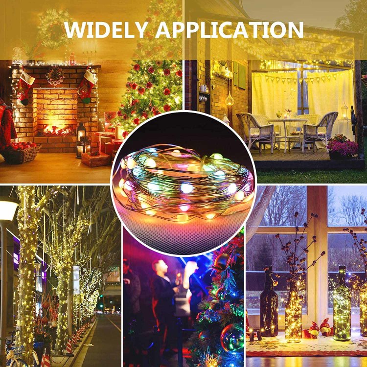 DYstyle RGBW LED Fairy String Lights Smart Copper Wire Christmas Light 12  Lighting Modes Color Changing For Home Party Christmas Decor