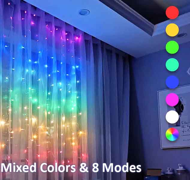 Color changing store led curtain lights