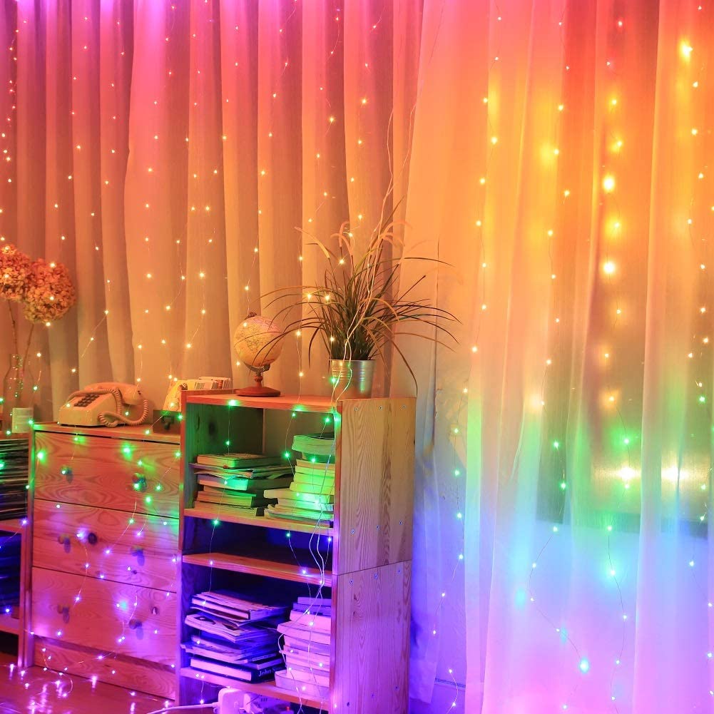 hanging rainbow lights