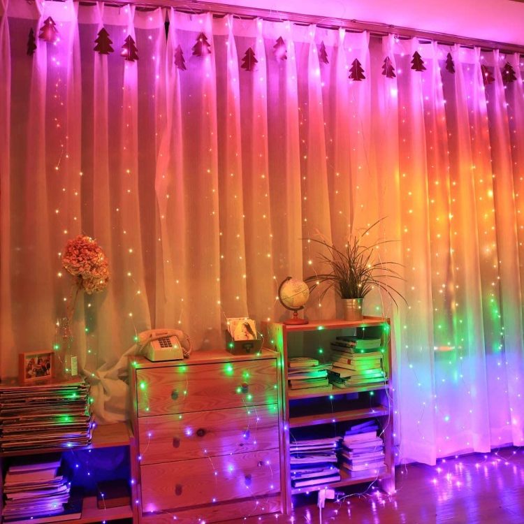 Smart Curtain Lights Sparkling Background Light Wedding Backdrop LED Wall  Hanging Rainbow Fairy String Lights_copy, String Lights