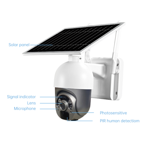 Tuya Low Power Waterproof PIR Factory PTZ Security WIFI 4G Solar Camera