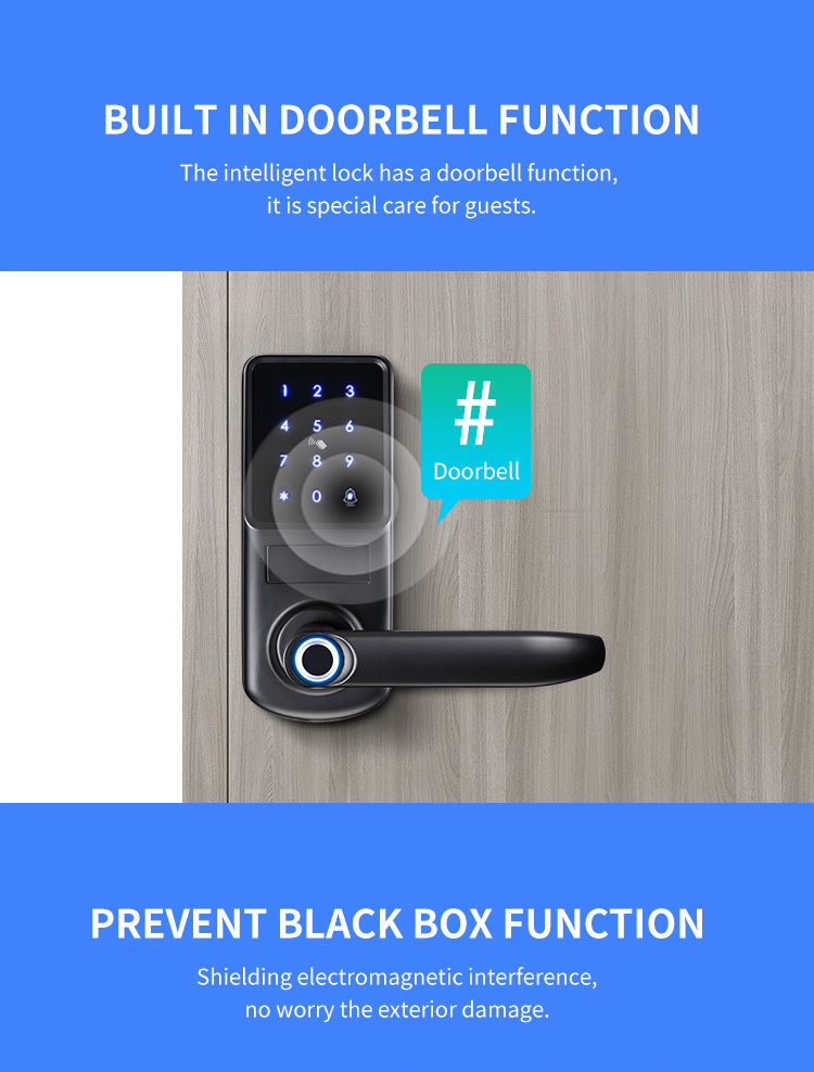 Wallet| Smart Door Lock Biometric Fingerprint Door Lock Built-in Camera Door Lock