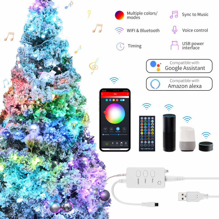 Christmas LED Fairy Light Smart Tuya RGB Wifi/Bluetooth Control