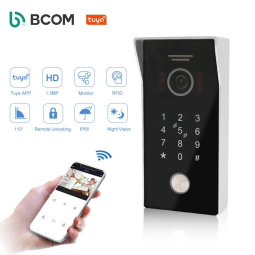 IP/DHCP Video Doorbell Call to Tuya APP Directly Support RFID Card and Password to Access
