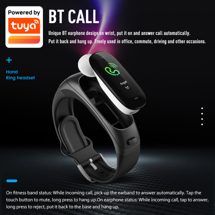 Snelkoppelingen Londen Mijnenveld Bluetooth Call Earphone & Smart Band 2 in 1 Heart Rate AAC Sound Quality  Earbud Smart Bracelet Smart Watch | Bracelets | Tuya Expo
