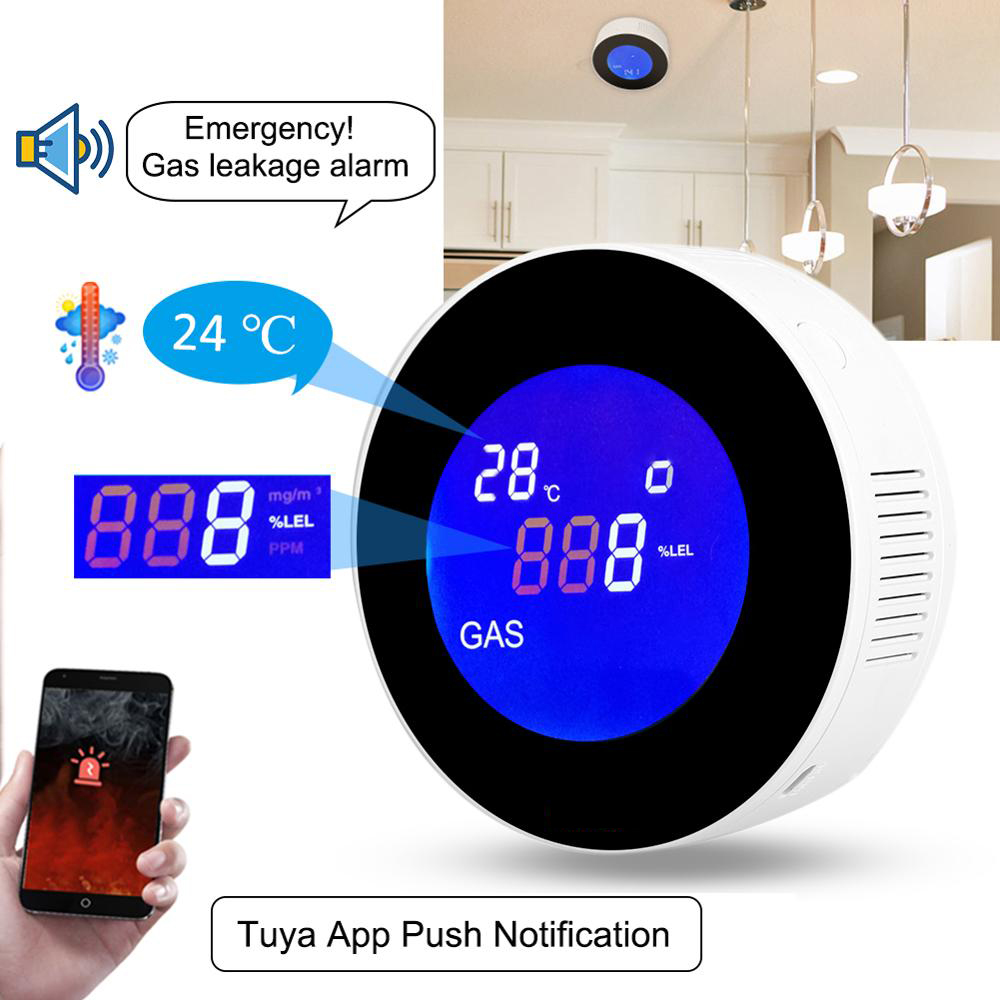 Digtal Wi-fi Alarm-sensor Gas Leakage Sensor Detection Alarm With LCD Display for sale online 
