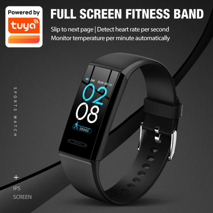 1.14 Inch Screen Real-time Heart Rate Temperature Pedometer Sleep IP68 Smart Band Smart Bracelet Smart Watch