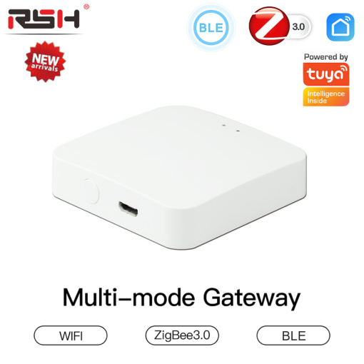 RSH New Multi-mode Smart Gateway ZigBee WiFi Ble Mesh Hub Work with Tuya Smart App Voice Control via Alexa Google Home