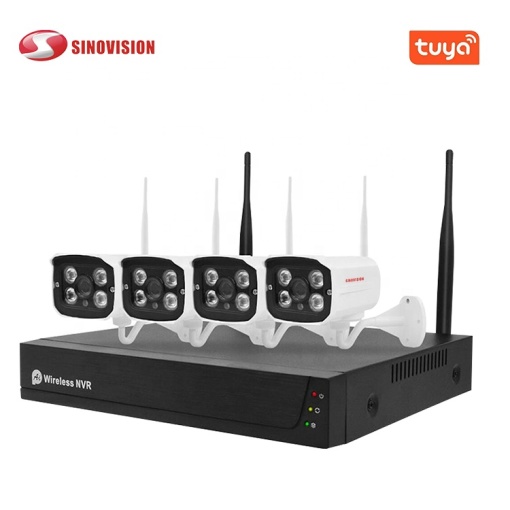 Home Security HD 1080P 2.0MP CCTV Camera System 4 CH TUYA Wifi NVR Kits 4 Channel 4PCS Wireless CCTV