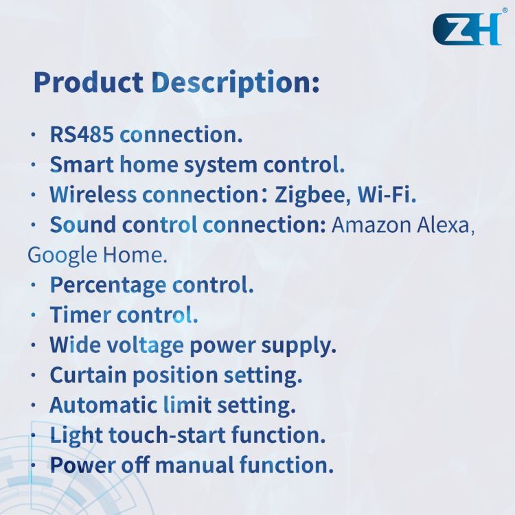 ZH 70 Complete  Curtain Motor Kit For Smart Life With Wi-Fi Version