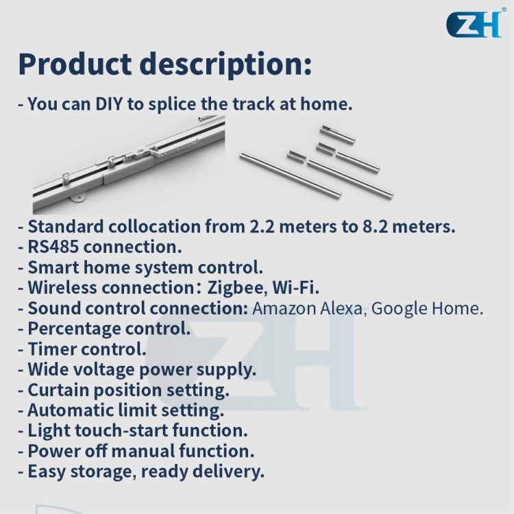 ZH 79 Curtain Motor Spliced track Package With Wi-Fi Version