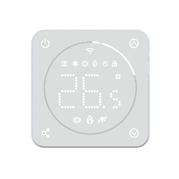 New Smart WIFI Electric Underfloor Heating Thermostat, White glass shinny design 