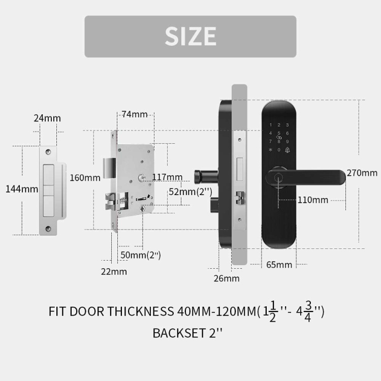 Fingerprint Door Lock with Reversible Handle,Keyless Entry Zigbee Lock ,APP,IC Card,Anti-peep Code