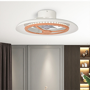 Smart Wi-Fi  Ceiling Fan Light  D550mm With Wooden Effect  Ring For Room