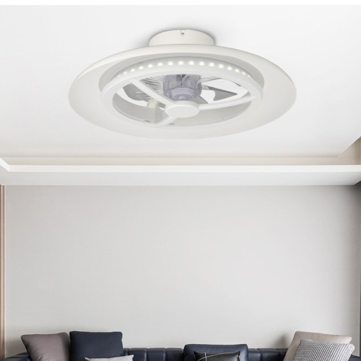Smart Wi-Fi RGBCW Ceiling Fan Light D550mm with White Color Ring for Room