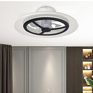 Smart Wi-Fi RGBCW Ceiling Fan Light D550mm With Black Paint Ring For Room
