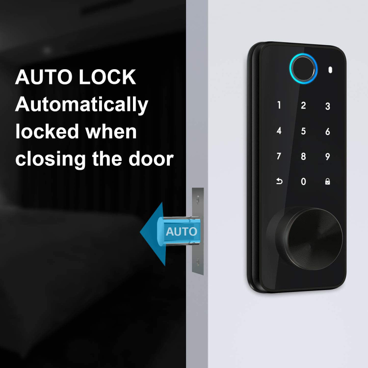 Bluetooth Smart lock, Fingerprint Electronic Deadbolt Lock with Keypad,App Monitoring Auto Lock for Homes and Hotel