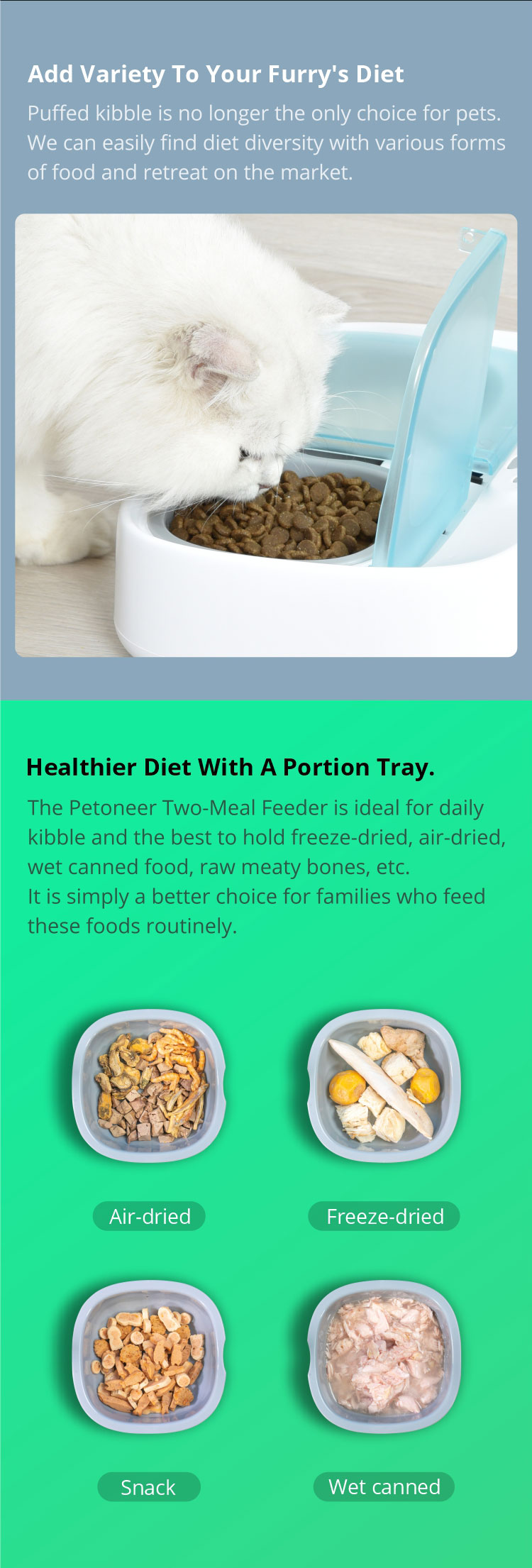 Petoneer Bluetooth-enabled Two Meal Pet Feeder | Pet Feeder | Tuya