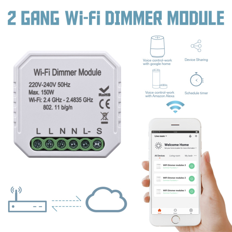 2 Gang Wi-Fi Triac Dimmer 