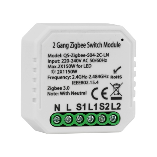 2 Gangs Zigbee Relay Switch Module