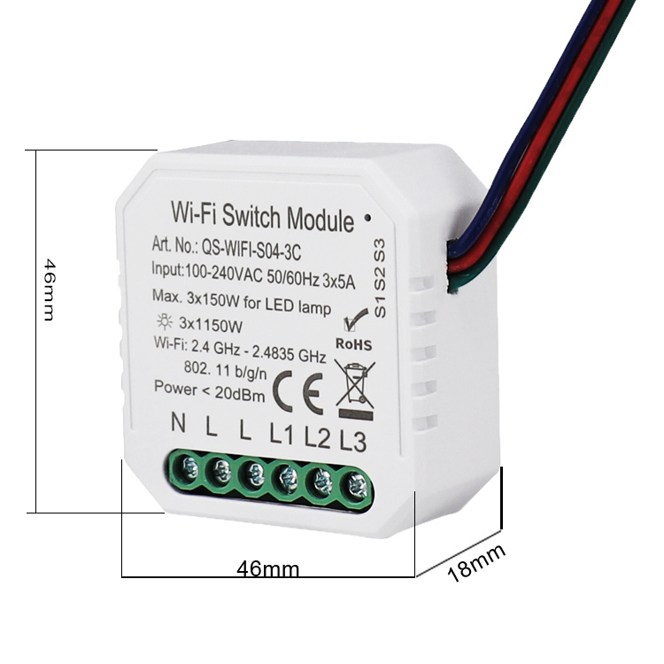 3 Gang WiFi Smart Switch Module