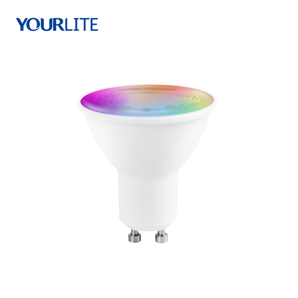 Gu10 Spotlight Wifi Smart Bulb Home Lighting Lamp 5W RGB+CW 2700-6500K M O1S7 2X 