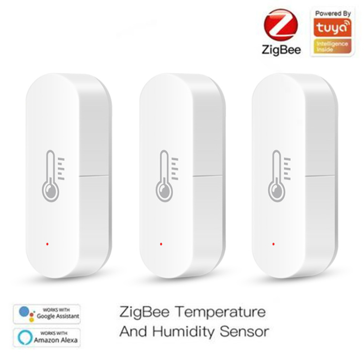 RSH Tuya Smart Life Zigbee Temperature Sensor Humidity Detector Hygrometer  Thermometer Support Alexa Google SmartThings, Temperature and Humidity  Sensor