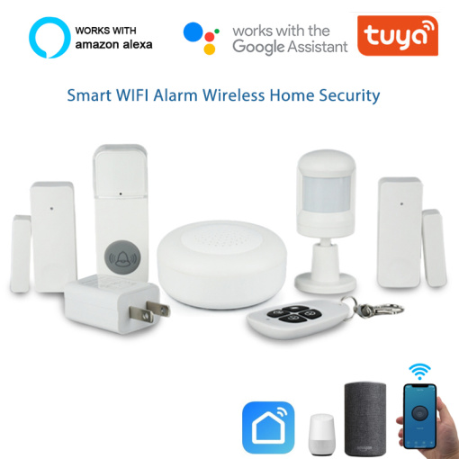 Tuya Smart WiFi Home Security Alarm System Gateway und Strobe Sirene arbeit mit Alexa Google Home IFTTT Voice Control