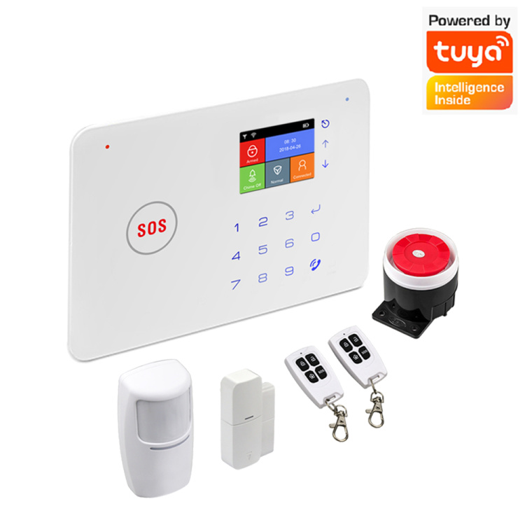 Système d'alarme de sécurité domestique intelligent WiFi sans fil Système  d'alarme de sécurité domestique sans fil, WIFI, GSM, for application Tuya  Smart Life, avec détecteur de mouvement, Compatible : : Cuisine et