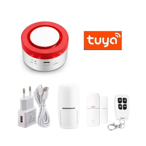Tuya Smart WiFi Home Security Alarm System Gateway und Strobe Sirene arbeit mit Alexa Google Home IFTTT Voice Control
