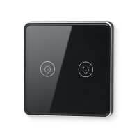 EU Standard Zigbee No Neutral Magnetic LatchingSmart Touch Switch-2gang(Metal frame)