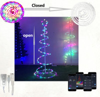 Surrounded by Tree String Lights RGBIC USB Bluetooth with Timer and Remote, Music Sync Modes Light for Christmas Tree