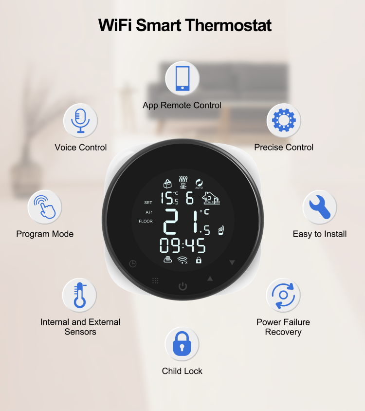 Niovtt WiFi Tuya Smart Thermostat Smart Life APP Control (WiFi-3A wall-hung  boiler)