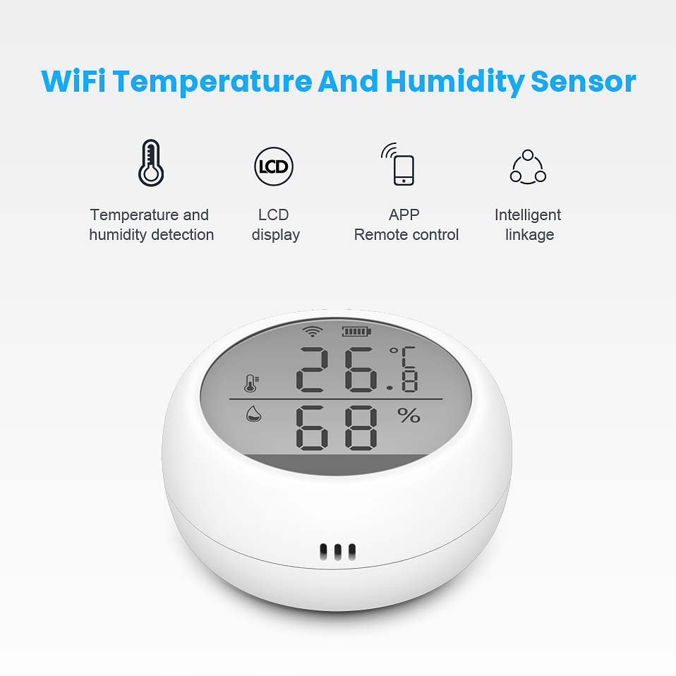 Capteur d'humidité de température Tuya Smart Zigbee avec écran LCD G5B7 