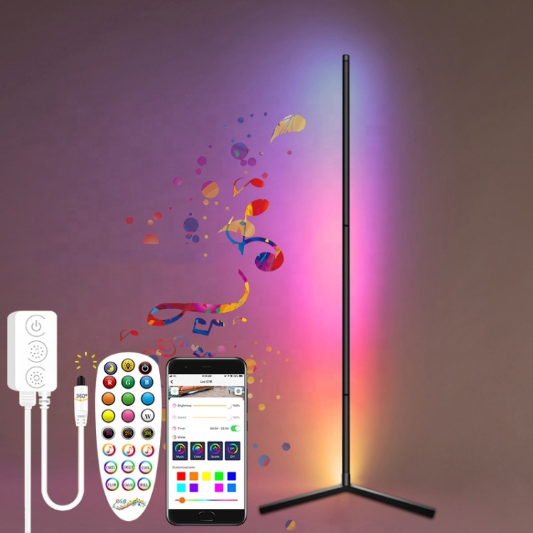 New RGB smart Floor Lamp Standing Corner Lighting Simple LED Rod Floor Lamps For Living Room Bedroom Changing Atmosphere